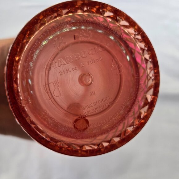 2021 Starbucks Rose Gold Jeweled Diamond Bling Tumbler 24oz - Picture 6 of 7